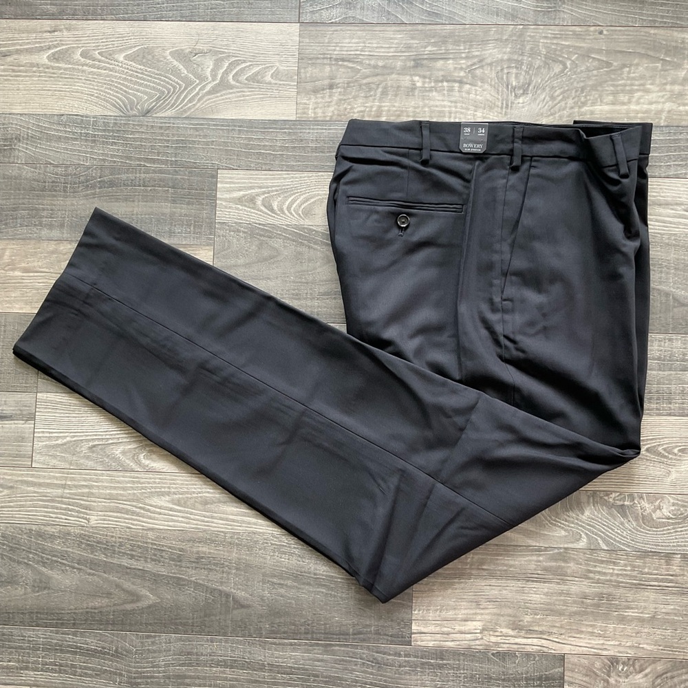 38x34 NWT J Crew Bowery Dress Pant Wool Blend Men’s Black Slim Fit BQ424